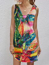 Vestido estampado sexy con cuello en V de verano